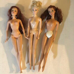 Set of 3 Barbie Dolls - VINTAGE Original MATTEL BARBIE - MOVING ARMS